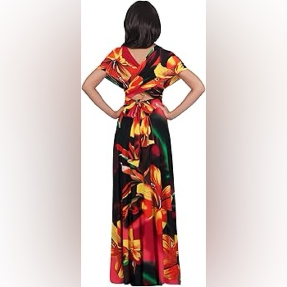 КОН КОН Womens Long One Shoulder
Convertible Wrap Infinity Floral Maxi Dress - Picture 2 of 11